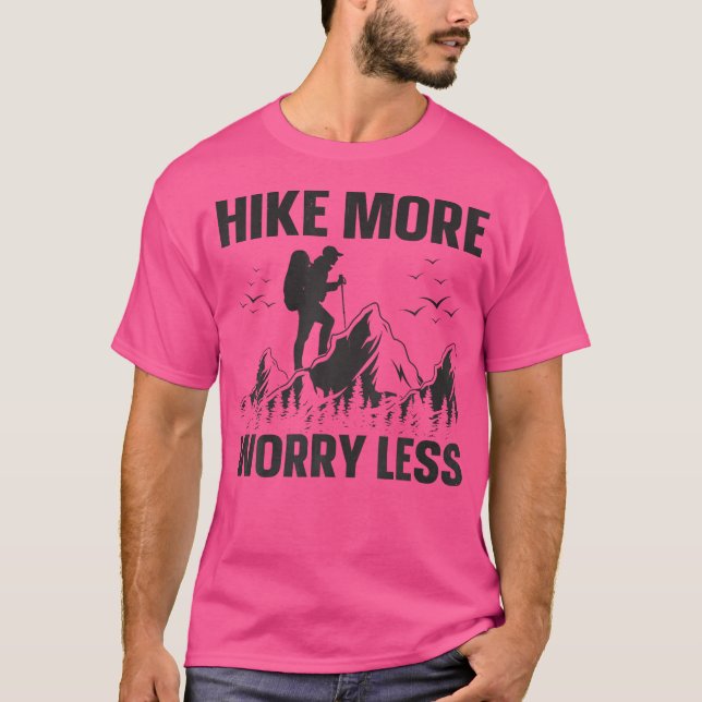 T-shirt Randonnée Plus Inquiète Moins - Adventure Mountain (Devant)
