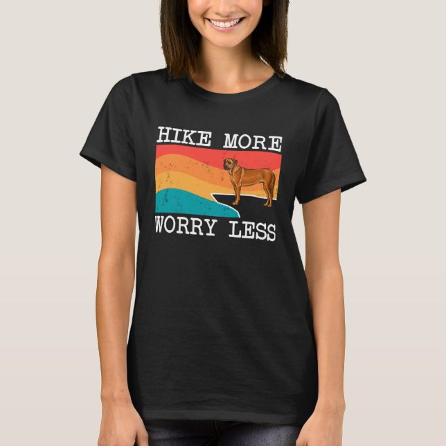 T-shirt Randonnée Plus Inquiète Moins Rhodesian Ridgeback  (Devant)