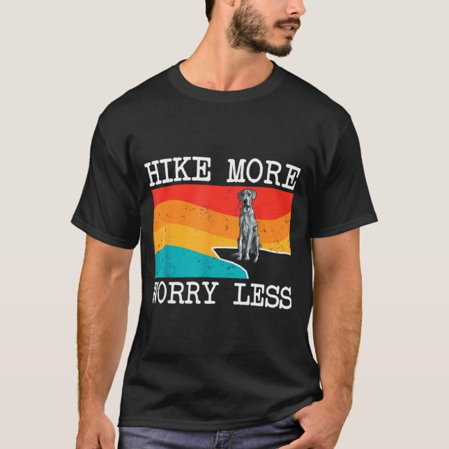 T-shirt Randonnée plus inquiétude moins graphique dane ble (Devant)