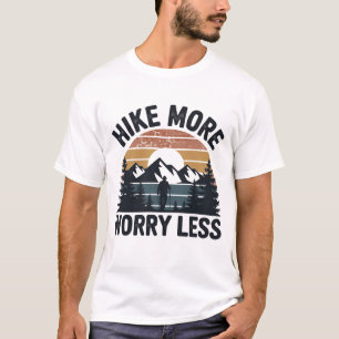 T-shirt Randonnée plus, s'inquiéter moins - Retro Sunset R