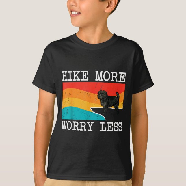 T-shirt Randonnée plus soucis moins affenpinscher graphiqu (Devant)