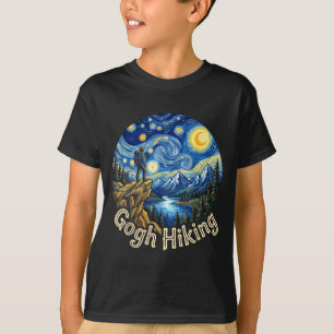 T-shirt Randonneur drôle gogh randonnée nuit étoilée art v