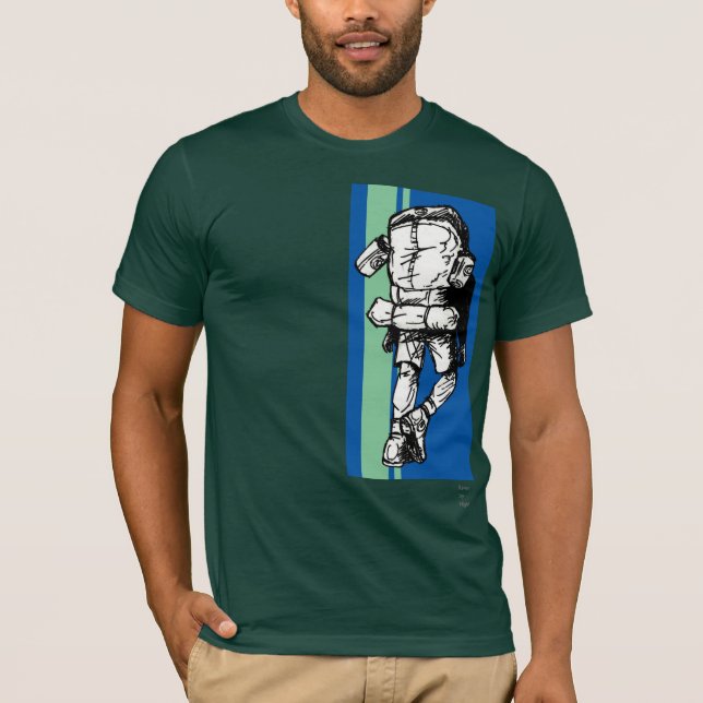 T-shirt Randonneur (type) - bleu-vert (Devant)