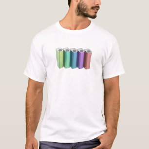 T-shirt Rangée de cinq boîtes métalliques carrées colorées