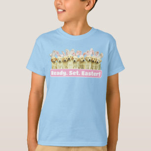 T-shirt Rangée de lapins chiots