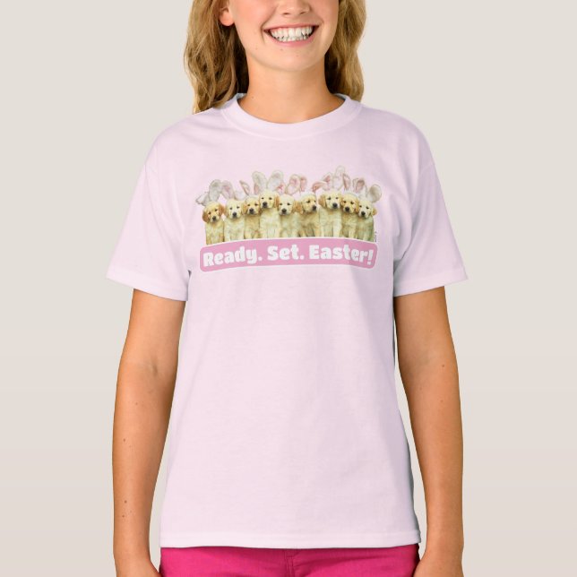T-shirt Rangée de lapins chiots (Devant)