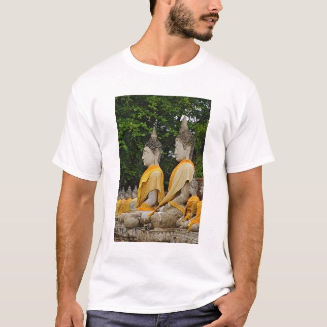 T-shirt Rangée de statues de Bouddha, Wat Yai Chaya Mongko (Devant)