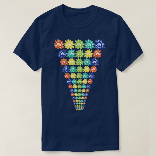 T-shirt Rangées toujours en diminution de Fleurs salées à  (Design devant)