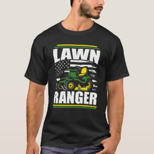 T-shirt Ranger de la pelouse tondeuse papa Drapeau américa