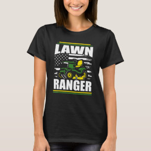 T-shirt Ranger de la pelouse tondeuse papa Drapeau américa