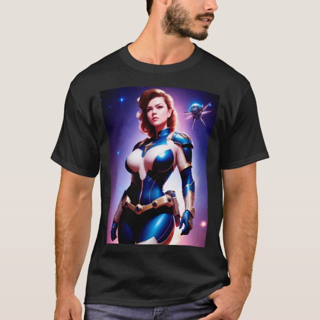 T-shirt Ranger d'espace Sci Fi féminin des années 50 Vivid (Devant)