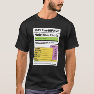 T-shirt Rap Musique HIP HOP Nutrition Facts Étiquette