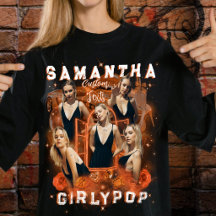 T-shirt rap personnalisé girly rétro orange Y2K
