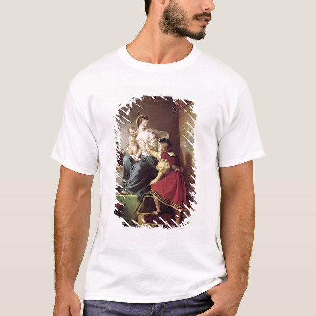 T-shirt Raphael ajustant la pose de son modèle sien (Devant)