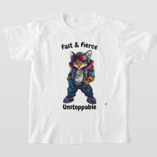 T-shirt Rapide, Féroce, et Inarrêtable - Art de Léopard Co