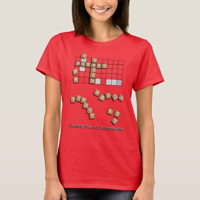 T-shirt Rappeler Gavin Newsom Scrabble (Devant)
