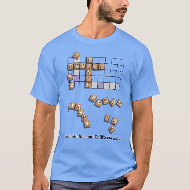 T-shirt Rappeler Gavin Newsom Scrabble (Devant)