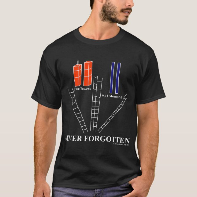 T-shirt Rappelez-vous 9-11, l'anniversaire non jamais (Devant)