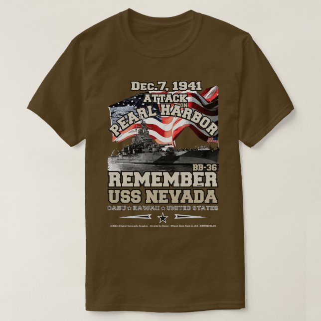 T-SHIRT RAPPELEZ-VOUS BB36 USS NEVADA 1941 (Design devant)