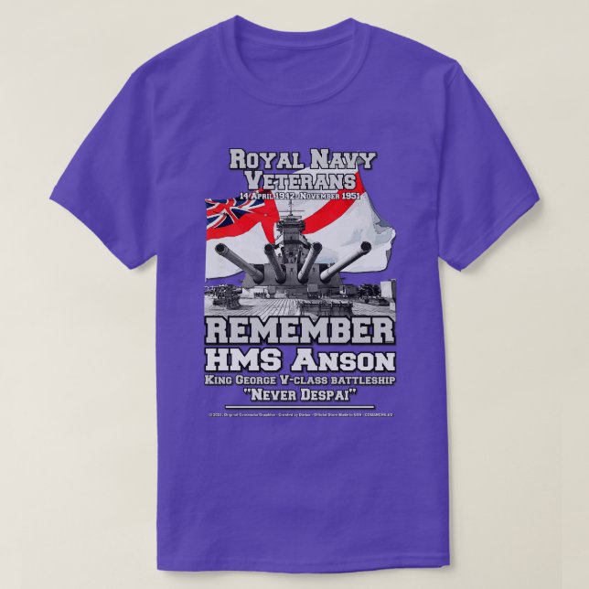 T-shirt RAPPELEZ-VOUS LE HMS ANSON Bataillon britannique (Design devant)