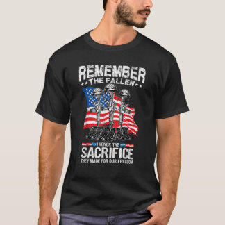 T-shirt Rappelez-Vous Les Fallen Je Honore Le Sacrifice Vé
