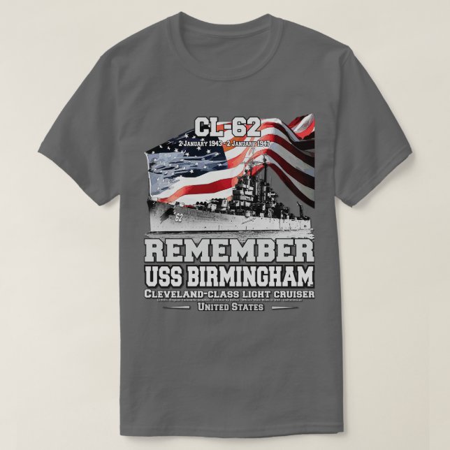 T-shirt RAPPELEZ-VOUS USS Birmingham CL62 Bataillons de cr (Design devant)