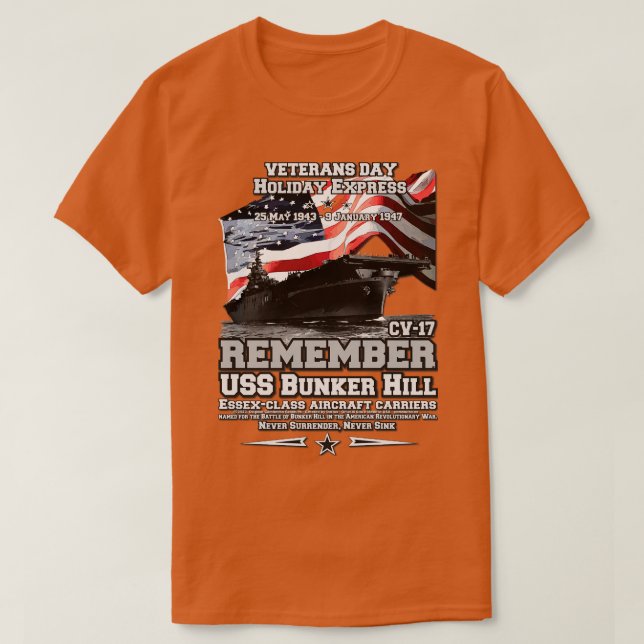 T-shirt RAPPELEZ-VOUS USS Bunker Hill CV17 (Design devant)