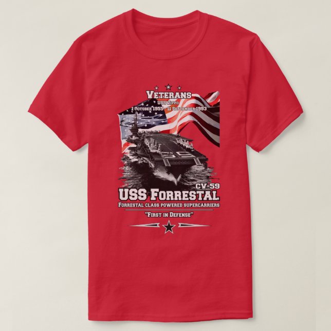 T-shirt RAPPELEZ-VOUS USS Forrestal Navy marins (Design devant)