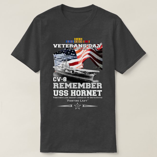 T-shirt RAPPELEZ-VOUS USS Hornet CV8 Yorktownclass voiture (Design devant)