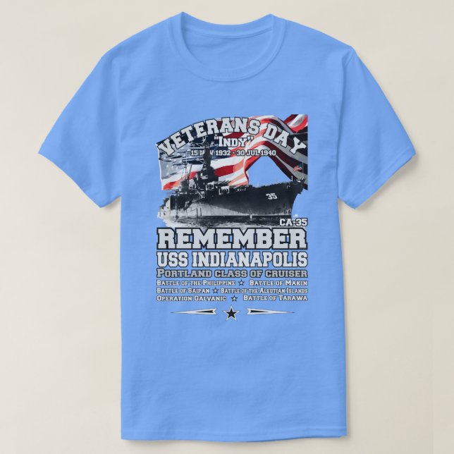 T-shirt RAPPELEZ-VOUS USS Indianapolis CLCA35 (Design devant)