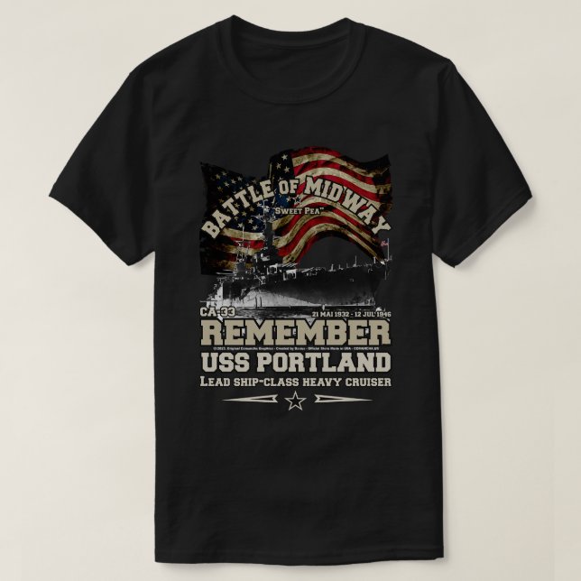 T-shirt RAPPELEZ-VOUS USS Portland CA33 vétérans du croise (Design devant)