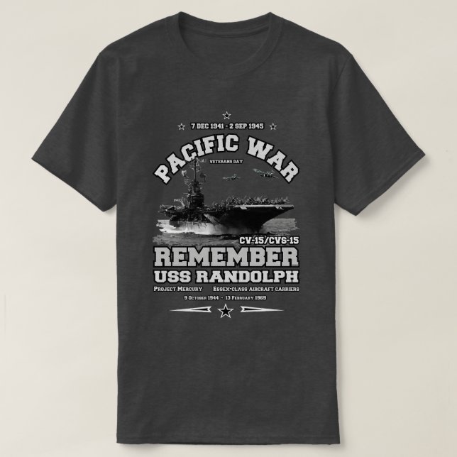 T-SHIRT RAPPELEZ-VOUS USS RANDOLPH CV15CVS15 (Design devant)