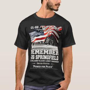 T-shirt RAPPELEZ-VOUS USS Springfield CL66 Vétérans de la