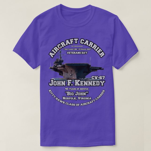T-shirt RAPPELEZ-VOUS Vétérans USS John Kennedy CV67 (Design devant)