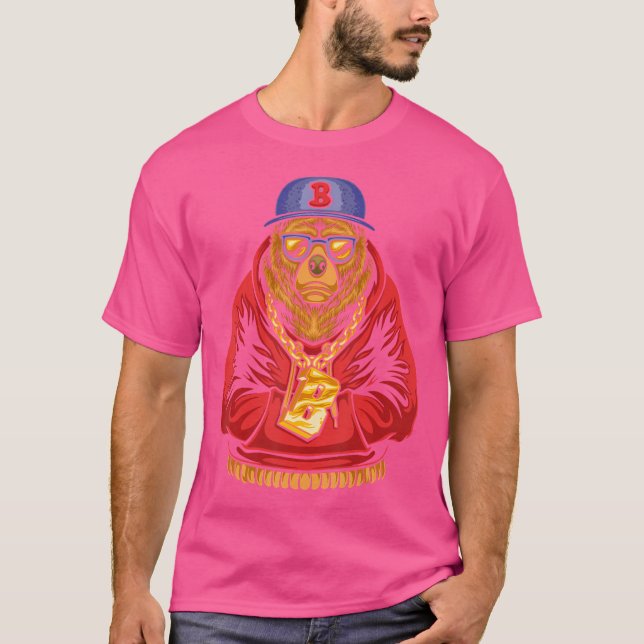 T-shirt Rapper Bear Hip hop Teddy Rap Gangster Hippie Hip- (Devant)
