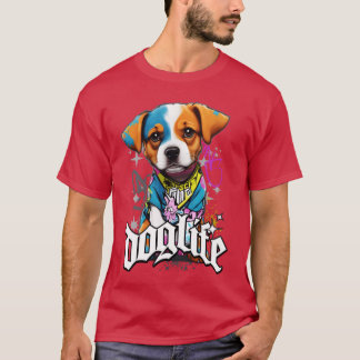 T-shirt Rappeur Rap chien chiot rétro