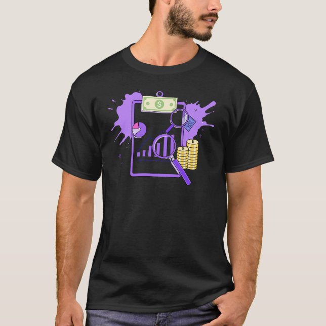 T-shirt Rapport d'analyse financière Argent Loupe (Devant)