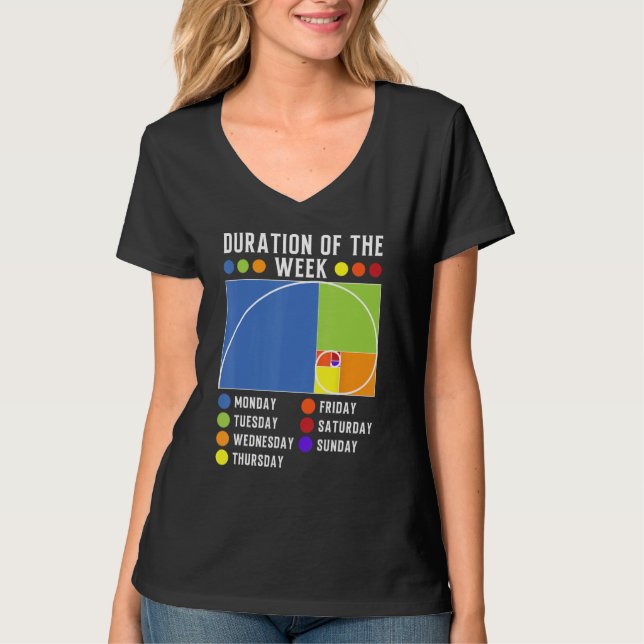 T-shirt Rapport Durée de la semaine de Fibonacci Golden (Devant)