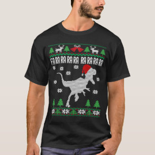 T-shirt Rapporteure Santa Hat Velociraptor Dinosaur Ugly C