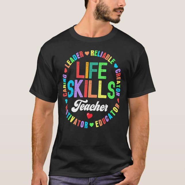 T-shirt Rapprocher les compétences de vie Enseignant Squad (Devant)