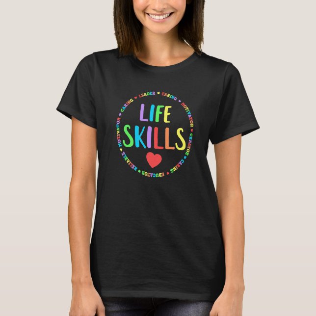 T-shirt Rapprocher les compétences de vie Enseignant Squad (Devant)