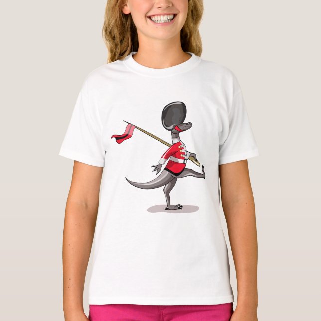 T-shirt Raptor Habillé En Garde Britannique. (Devant)