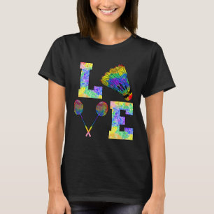 T-shirt Raquette de badminton sport coups amour 