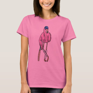 T-shirt Raquette de cricket flamant rose