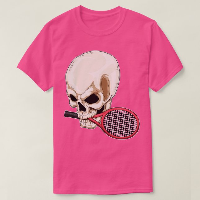 T-shirt Raquette de tennis de crâne (Design devant)