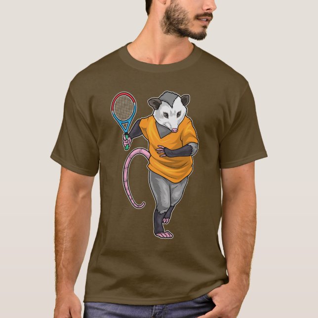 T-shirt Raquette de tennis d'Opossum (Devant)