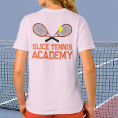 T-shirt Raquette de tennis et bille orange personnalisé