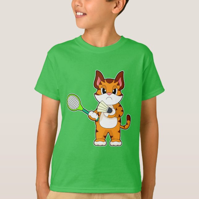 T-shirt Raquette de Tiger Badminton Badminton (Devant)