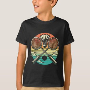T-shirt Raquette de Volant de badminton rétro