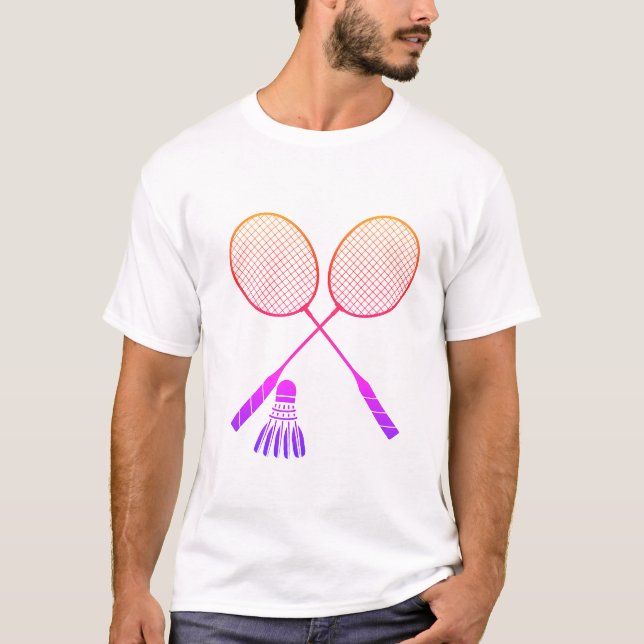 T-shirt Raquettes Badminton Shuttlecock Birdie Ombre (Devant)